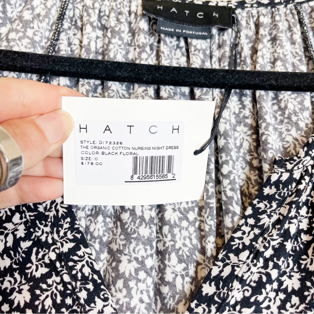 Hatch The Organic Cotton Nursing Night Dress Black Floral Size 0 0-2 Maternity - Picture 6 of 10